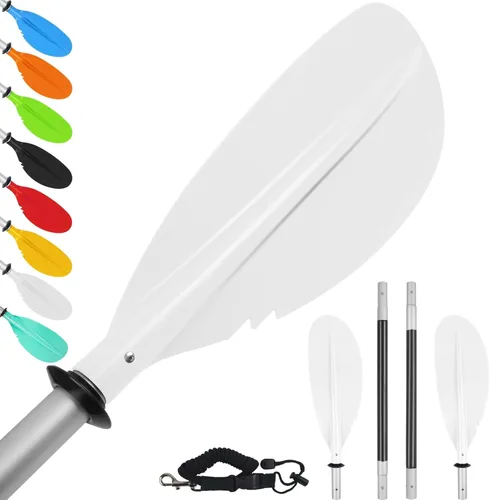 Miniatura 15 de Remo de kayak, 88 pulgadas, 4 piezas de remos para kayak, flotador de eje de aleación de aluminio resistente, ligero, desmontable, ajustable
