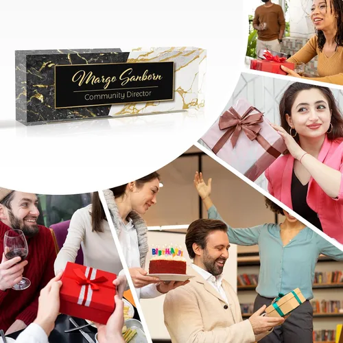 Miniatura 7 de Placa de nombre personalizada para escritorio, regalos personalizados de agradecimiento a los empleados, placa de nombre de escritorio de acrílico