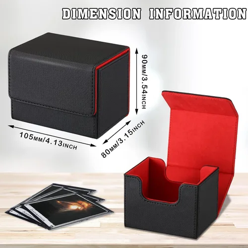 Miniatura 4 de Yookeer 4 Piezas Cajas de Cartas de Cubierta de Cuero Caja de Juego de Cartas de Cubierta para Caja de Cartas de Juego Coleccionables Compatible