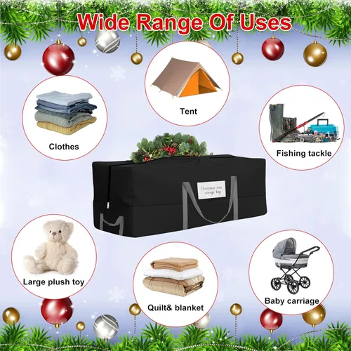 Miniatura 3 de Bolsa de almacenamiento para árbol de Navidad, se adapta a árboles artificiales de hasta 8 pies de altura, bolsa de árbol de Navidad resistente