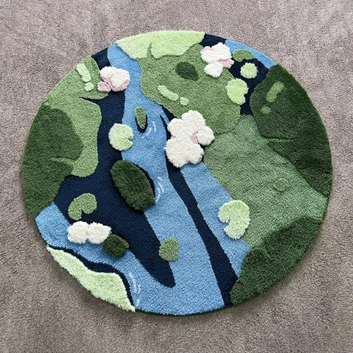 Miniatura 8 de Alfombra de musgo 3D estéreo, alfombra floral, bonita alfombra de baño verde, antideslizante, suave, lanuda y absorbente, alfombra de baño