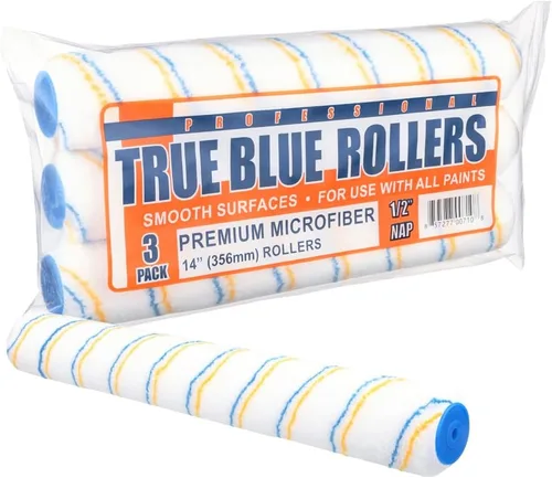 Miniatura 8 de True Blue - Cubiertas de rodillo de pintura profesional de 14 pulgadas, 14 pulgadas, lo mejor para todo tipo de superficies de pintura, paquete