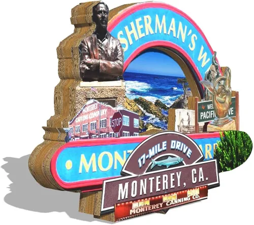 Miniatura 2 de Monterey California USA imán de madera para nevera, monumentos 3D, recuerdos coleccionables, decoración hecha a mano