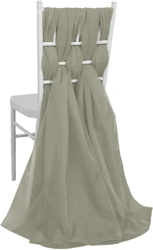 Miniatura 25 de Efavormart - Paquete de 5 bandas de gasa de alta calidad para silla, 22 x 78 pulgadas, amatista violeta, lazos para silla de diseño transparente