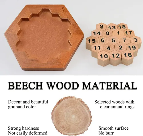 Miniatura 6 de KINGOU Rompecabezas de madera Lógica Rompecabezas de números de juguete intelectual
