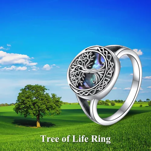 Miniatura 6 de ONEFINITY Anillos de árbol de la vida de plata de ley con nudo celta árbol de la vida regalos de joyería para mujeres