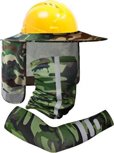 Miniatura 9 de TCCFCCT Protector Solar de Ala Completa con Malla para el Cuello, Visera Solar de Alta Visibilidad con Protección para el Cuello y Bandana Diadema