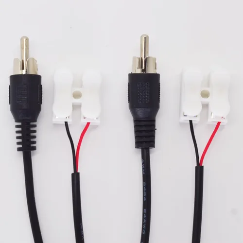 Miniatura 4 de Paquete de 2 cables RCA a cable desnudo, cable de altavoz de 1.0 ft/1 pie a audio macho conector RCA adaptador enchufe para repuesto RCA cable