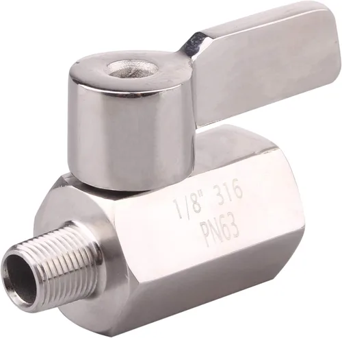 Miniatura 11 de DERNORD 3/8 pulgada inoxidable mini rosca macho SUS316 de la hembra x del NPT de la válvula de bola
