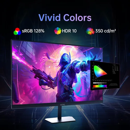 Miniatura 11 de KTC Monitor de juegos de 24.5 pulgadas, monitor de 180 Hz (hasta 200 Hz), monitor FHD rápido, IPS 1080P 1ms, 128% sRGB HDR10, sincronización
