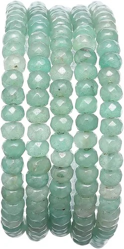 Miniatura 23 de BEADIA Cuentas Facetadas de Piedra Natural Amazonita Rondelle 3x4mm Cuentas Semipreciosas Sueltas para Hacer Joyas 38cm