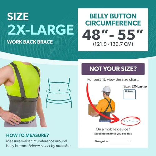 Miniatura 2 de Apoyo Industrial – Cinturón para trabajar con liguero tirantes, 03B0401XXL, 2XL, Negro, 1