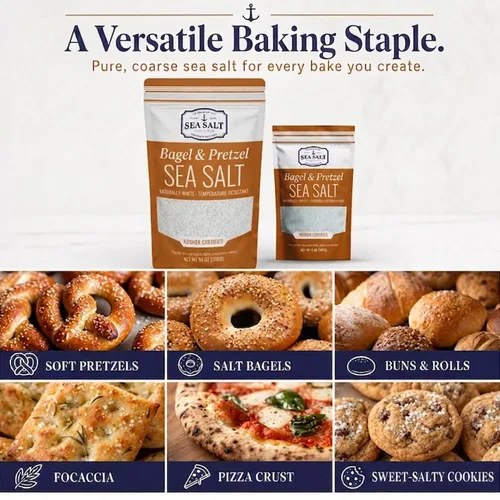 Miniatura 3 de Sal marina gruesa para pretzels, para pretzels suaves, sal resistente al calor para bagels y pretzels suaves, totalmente natural para hornear, bolsa