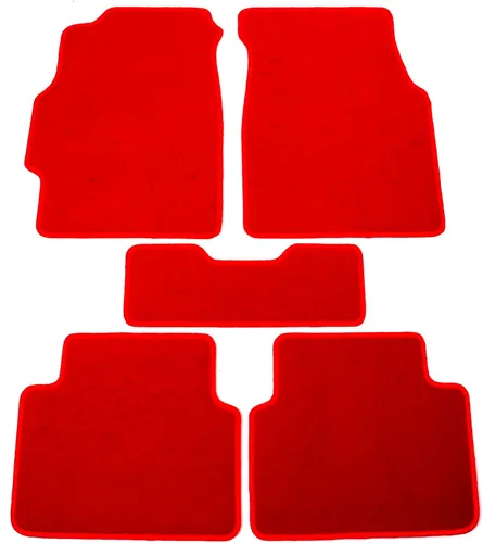 IKON MOTORSPORTS, Alfombrillas compatibles con Acura Integra 1994-2001, ajuste de fábrica, alfombrillas de nailon rojo delanteras y traseras,