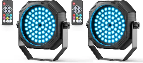 Miniatura 8 de Luces de escenario alimentadas por batería, luces estroboscópicas recargables con alimentación USB, control automático activado por sonido, 30W RGB
