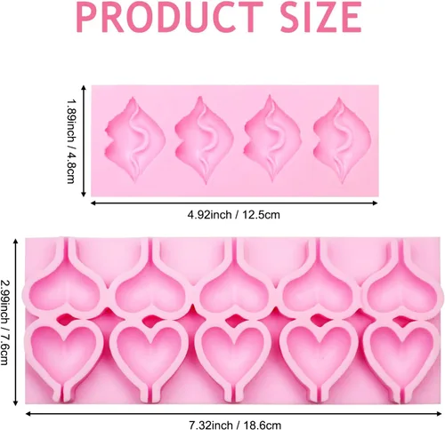 Miniatura 2 de Molde sexy de silicona para labios, molde para hornear de chocolate con forma de corazón para decoración de tartas de San Valentín, decoración