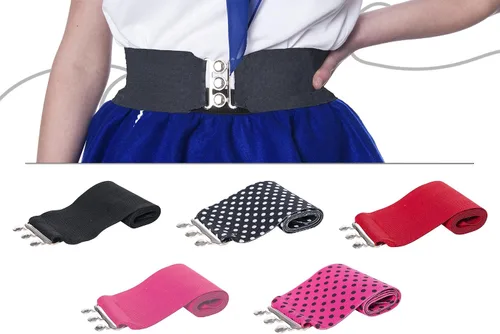 Miniatura 5 de Hip Hop 50's Shop Cinturón elástico de 3 pulgadas de ancho estilo años 50 para mujer, tallas junior y grandes, hecho a mano en los Estados Unidos