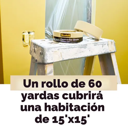Miniatura 4 de Scotch Cinta de Enmascarar Grado Contratista, 1 Pulgada de Ancho (0.94 pulg. x 60.1 Yardas) 6 Rollos, Remoción Limpia Interior de 3 Días, Se Remueve
