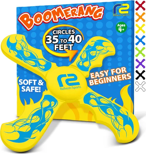 Miniatura 8 de Juguetes al aire libre para niños Boomerang – Divertidos regalos para niños de 6 años y juguetes voladores suaves para niños de juego en interiores
