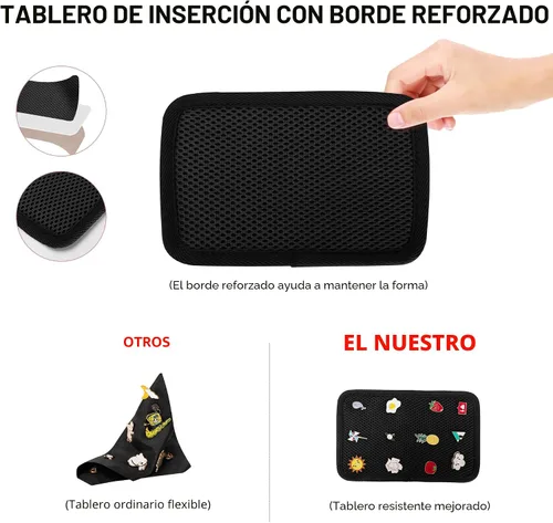 Miniatura 4 de Ita Bolso con Pin de Exhibición Mochila con Inserción, Mochila Estética Kawaii con Funda para Laptop para Cosplay y Concierto, Negro, Mediana