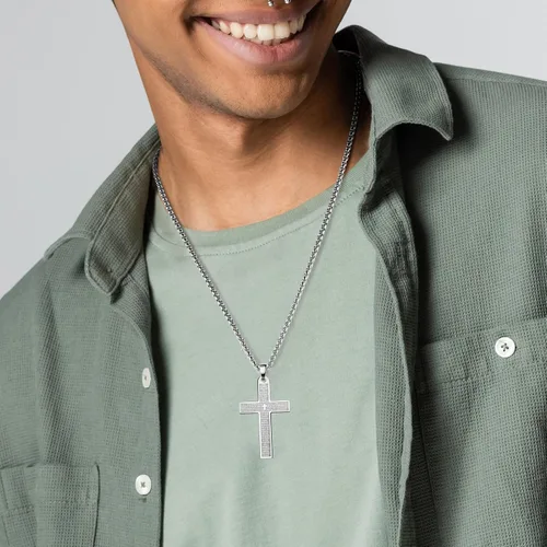 Miniatura 3 de Collar de cruz de acero inoxidable 316L para hombre, collar con colgante de cruz para hombres, collar de cruz para hombre, regalo de joyería
