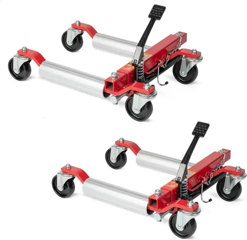 Miniatura 7 de TUFFIOM Juego de 2 gatos para ruedas de automóvil, patines hidráulicos de 1500 libras, gato de posicionamiento de vehículo de 12 pulgadas, rodillos