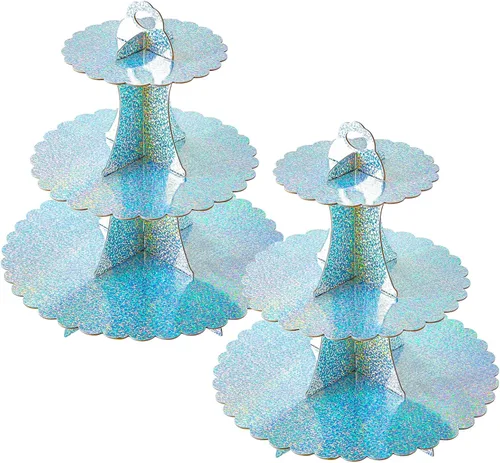 Miniatura 10 de Soleebee Soporte para Cupcakes de 3 Niveles, Torre de Cupcakes de Cartón, Torre de Soporte para Pasteles de Postre para Decoración de Cumpleaños