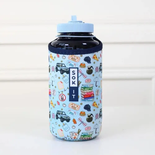 Miniatura 256 de Sok It BotlSok Funda para botella de agua con cubierta de neopreno aislante (Floral abstracto, se ajusta a CamelBak o Nalgene de 12 onzas)
