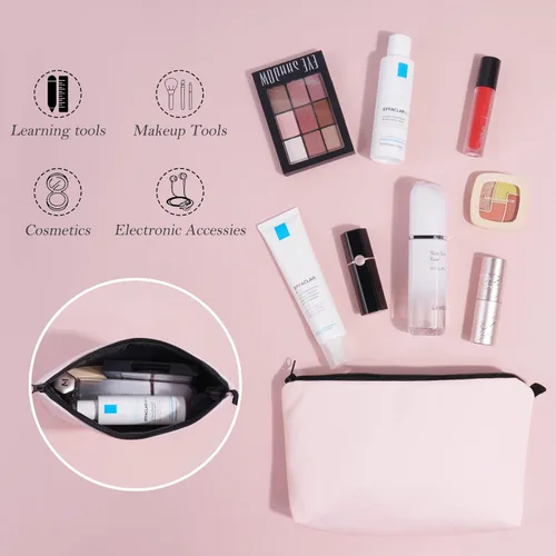 Miniatura 3 de MAGEFY 5 piezas Bolsa de maquillaje grande Estuche de maquillaje pequeño Bolso de maquillaje para bolso Bolso cosmético de viaje para mujer