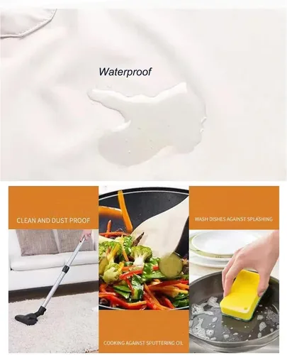 Miniatura 6 de Paquete de 2 delantales de cocina con toallita de mano, resistente a las gotas de agua con 2 bolsillos, delantales de cocina para mujeres y hombres