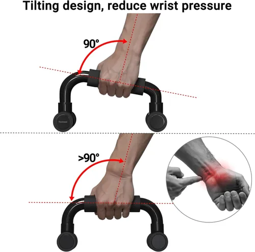 Miniatura 4 de READAEER Barras de Flexiones para Gimnasio, Equipo de Ejercicio, Fitness, 1 Par de Mangos de Flexiones con Agarre de Espuma Acolchada y Estructura