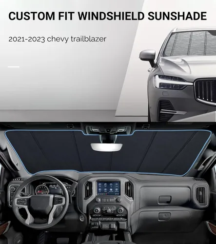 Miniatura 2 de Pigenius Parasol para parabrisas para Chevy Trailblazer 2021-2023, acabado plateado metálico