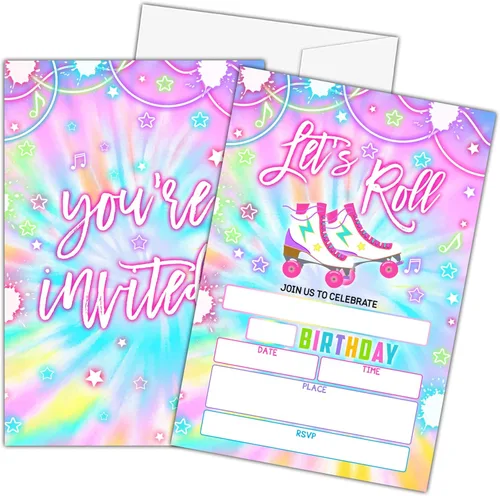 Miniatura 13 de Invitaciones de primer cumpleaños de pesca con sobres, 20 piezas de invitaciones para fiesta de cumpleaños de niños con texto en inglés «Our Little