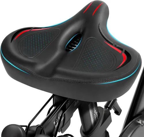 Miniatura 10 de Asiento de bicicleta de gran tamaño para bicicleta Peloton y bicicleta +, repuesto de sillín de bicicleta ancho compatible con bicicletas