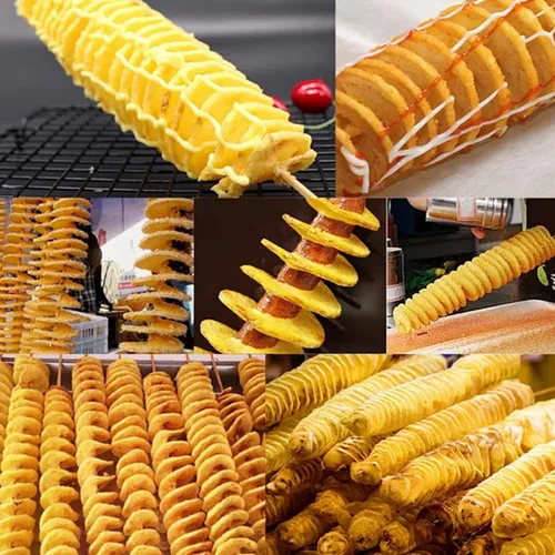 Miniatura 5 de 2 piezas de cortador de arrugas, cuchillo ondulado de acero inoxidable para papas y zanahorias, herramienta de cocina (verde + azul)