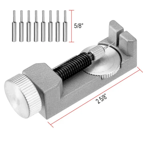 Miniatura 3 de selizo Kit de removedor de eslabones de reloj, herramienta de correa de reloj con 10 pines adicionales para extracción de pines de enlace
