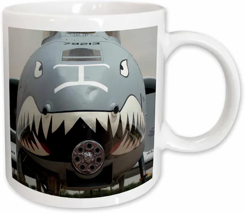 Miniatura 12 de 3dRose In, Indianapolis, A-10 Thunderbolt Ii Warplane-US15 BJA0067-Jaynes Gallery - Taza de dos tonos, 11 onzas, negro/blanco