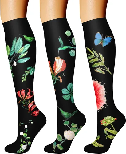 CHARMKING - Calcetines de compresión para mujeres y hombres (3 pares), 15-20 mm Hg, el mejor apoyo para atletismo, running o ciclismo, mejora la