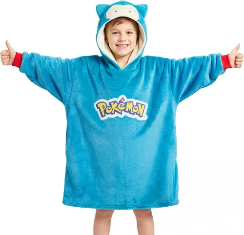 Miniatura 7 de Sudadera con capucha y manta de Pokémon para niños y adolescentes, sudadera con capucha extragrande de forro polar portátil, manta con capucha