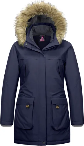 Little Donkey Andy Chaqueta de esquí con capucha impermeable y aislante para mujer, chaqueta larga de montaña
