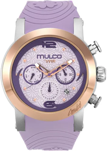 MULCO Watch for Women, M10 Namaste - Analog Quartz, Stainless Steel, Pearl Finishing Dial with Rose Gold Accents and Silicone Band