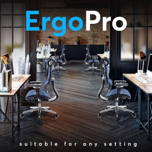 Miniatura 7 de Oline ErgoPro Silla de oficina ergonómica – Silla de escritorio con reposa-brazos ajustable en 4D, soporte lumbar 3D y ruedas delgadas – Silla
