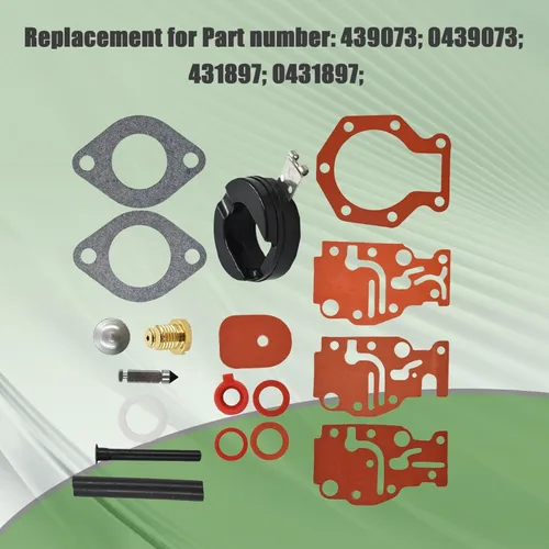 Miniatura 3 de ALL-CARB Kit de reparación de carburador de carbohidratos de repuesto para Johnson Evinrude 439073 431897 18-7219 6 8 9.9 15 20hp