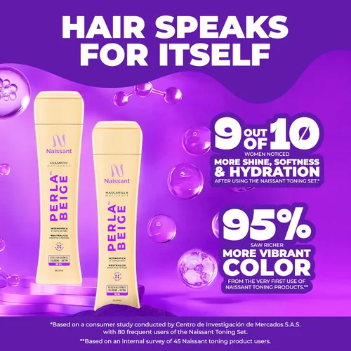 Miniatura 9 de Naissant Set Purple Shampoo & Toning Mask Elimina el cobrizo Neutraliza los tonos amarillos y naranjas Sin parabenos, amoníaco ni sulfato
