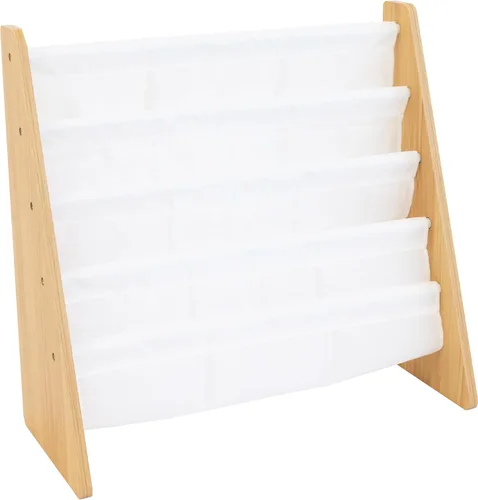 Miniatura 4 de Humble Crew - Estantería para niños de 4 niveles, madera natural/blanca - Estantería premium para libros para habitaciones infantiles con cuatro