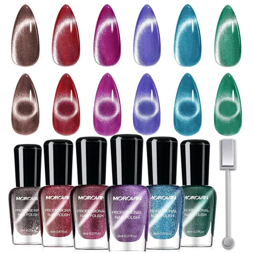 Miniatura 15 de Morovan Juego de Esmaltes de Uñas Marrones: Kit de Esmalte de Uñas Nude Chocolate Oscuro de Invierno Secado Rápido al Aire Regular Paquete