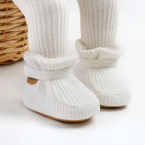 Miniatura 43 de Botines de forro polar para bebés, niños y niñas, pantuflas antideslizantes con agarre suave, zapatos de calcetín para recién nacidos, cuna