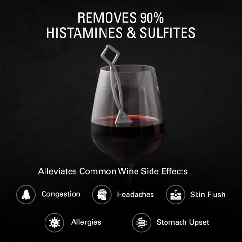 Miniatura 3 de PureWine - Filtros de varita rosa histaminas y sulfitos, puede reducir y aliviar las alergias y sensibilidades al vino, purificador airea el sabor