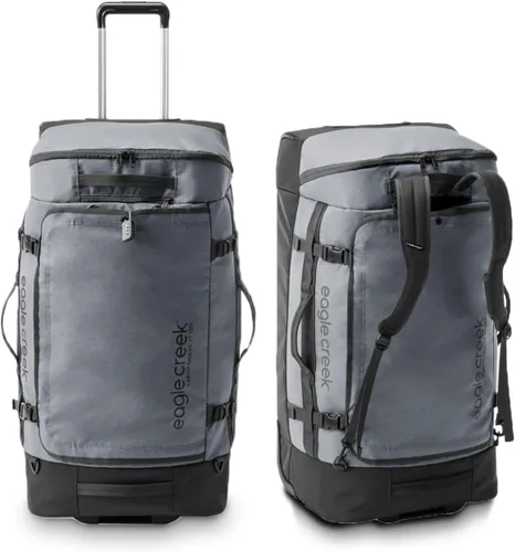 eagle creek Cargo Hauler XT - Bolsa de lona con ruedas, asa telescópica y correas de mochila plegables, tapa en U con cerradura y bolsillo de acceso
