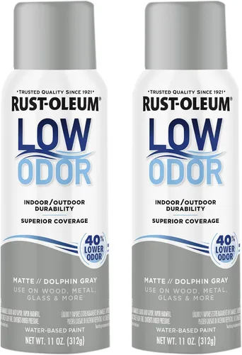 Miniatura 77 de Rust-Oleum Pintura en aerosol prémium de bajo olor, 11 onzas, concha marina brillante, paquete de 6 Seashell
